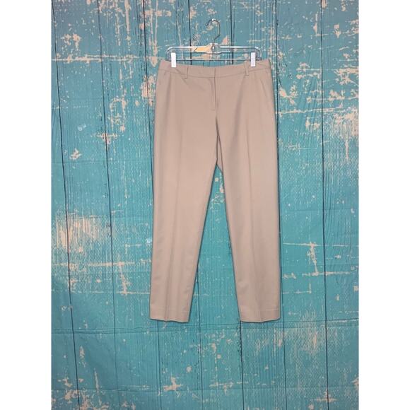 LaFayette 148 New York beige flat front straight legs pants size 6 - Picture 6 of 7